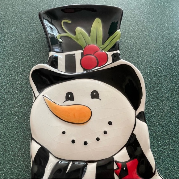 Fitz And Floyd Snowman Elongated Serving Tray - Picture 3 of 9